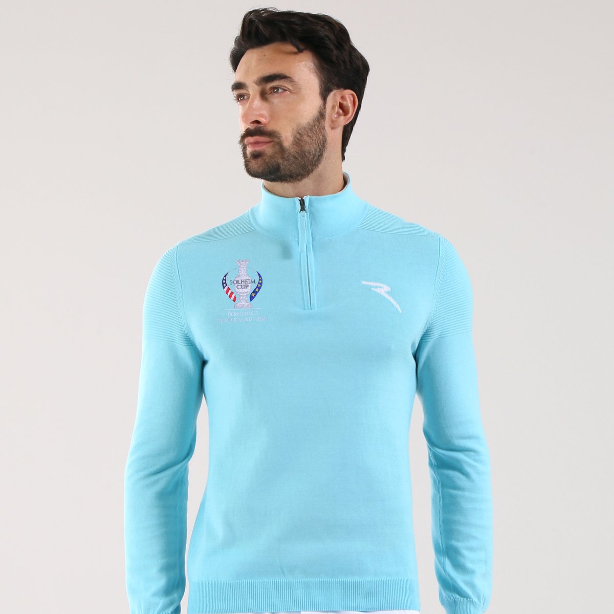 Men's Chervo 1/4 Zip Sky Blue Mid Layer