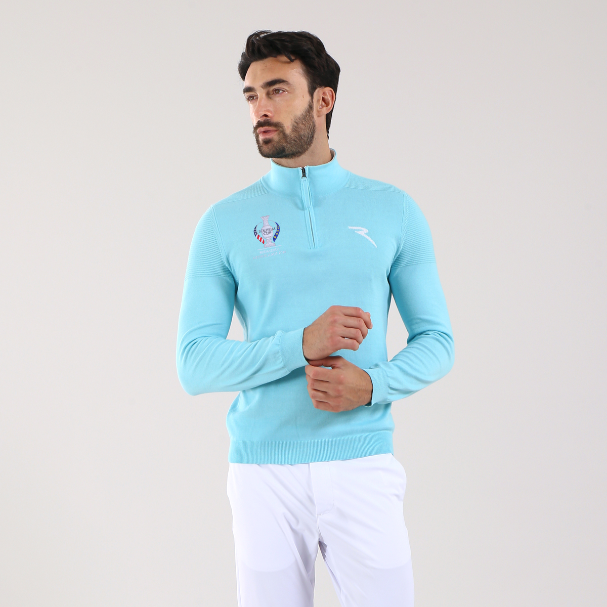 Men's Chervo 1/4 Zip Sky Blue Mid Layer